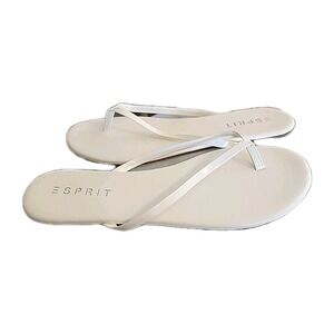 Esprit Celebrate Women's 11 Flip Flop Flats Sandals LIght Beige Faux Leather